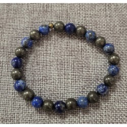 bracelet en pyrite et lapis...