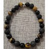 bracelet oeil de tigre obsidienne et perle de lave