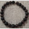 bracelet grenat et perles de lave