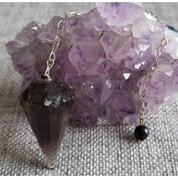 pendule en quartz fumé et...