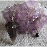 pendule en quartz fumé et obsidienne