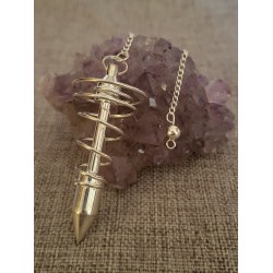 pendule spirale argenté grand modèle